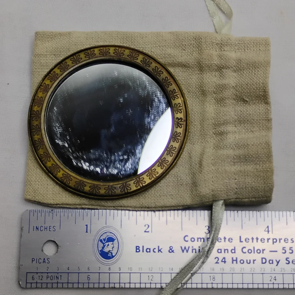Anthropologie Monogram Small Purse Handheld M Initial Makeup Mirror & Pouch Gift